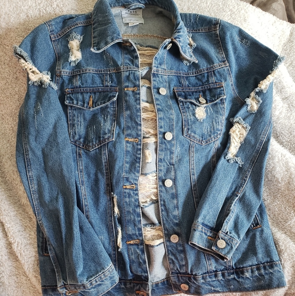 Iris distressed denim jean jacket